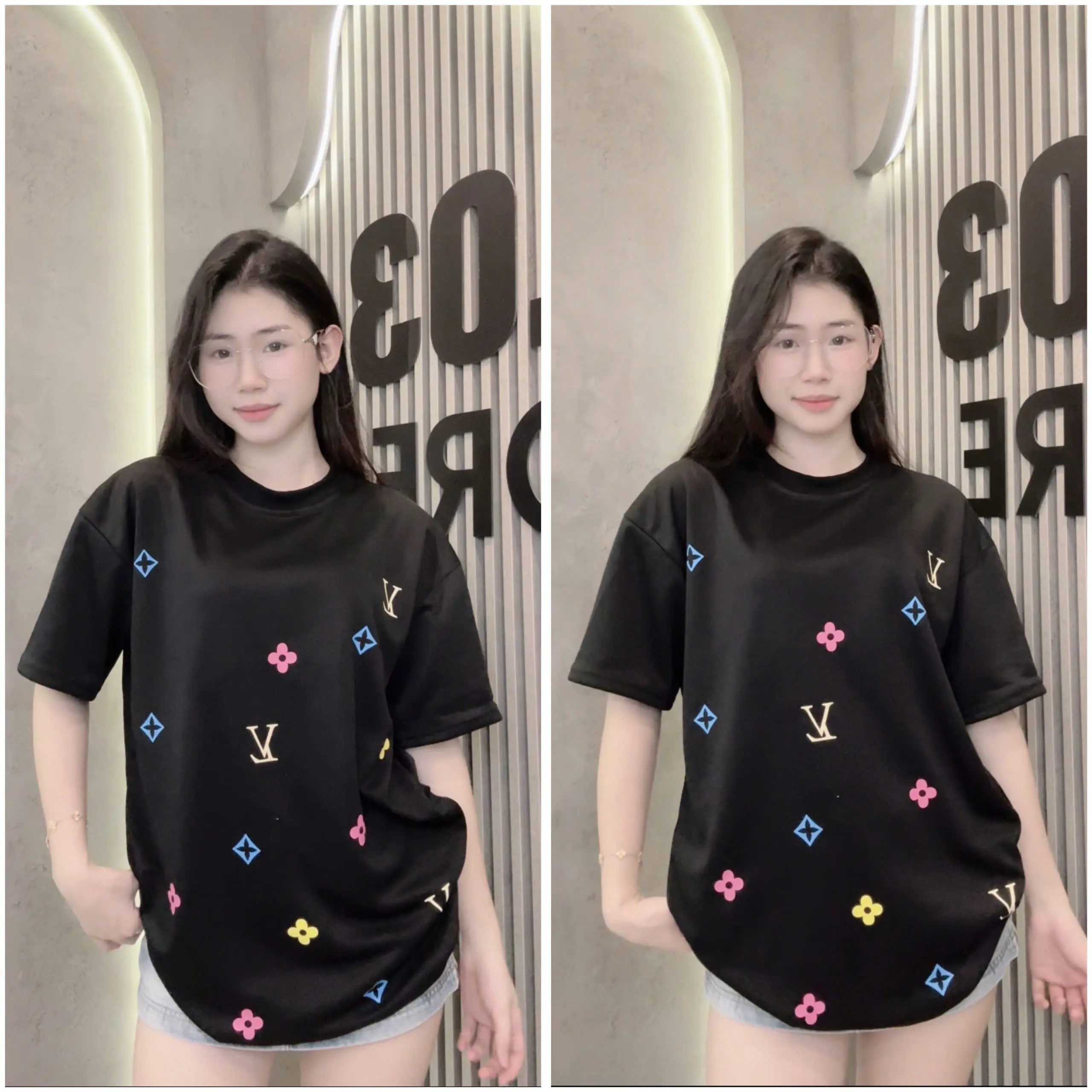 ( DEAL MỞ BÁN ) ÁO PHÔNG HỌA TIẾT MIX LOGO DA HOTREND NAM NỮ HOTREND