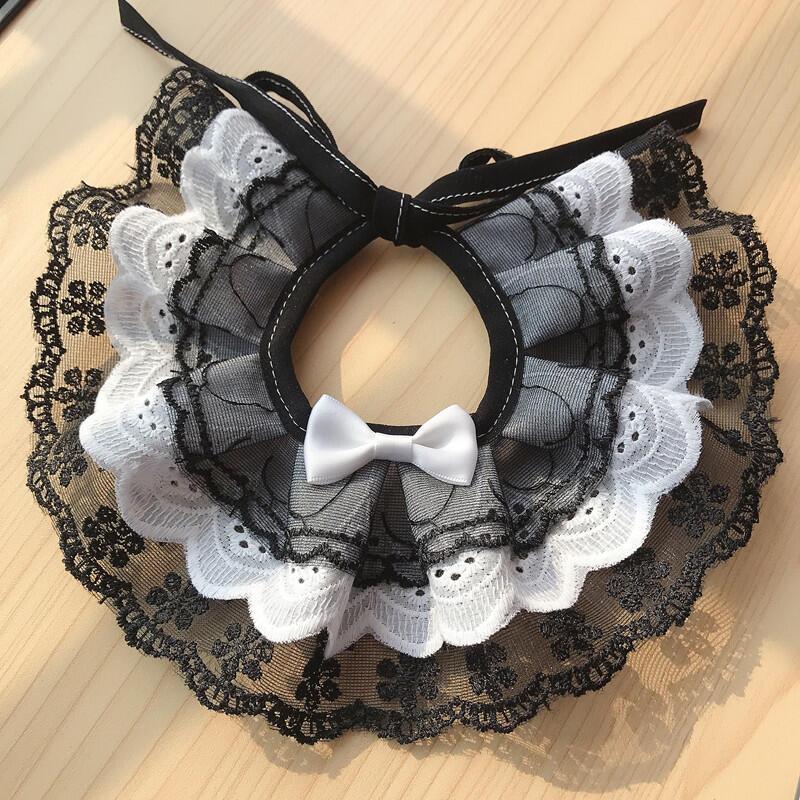 Product Introduction of Pet Supply lace flower pet neck decor collar Cat Kitten Flower Lace Bow Bell Collar String Bib Necklace Neck Strap 12