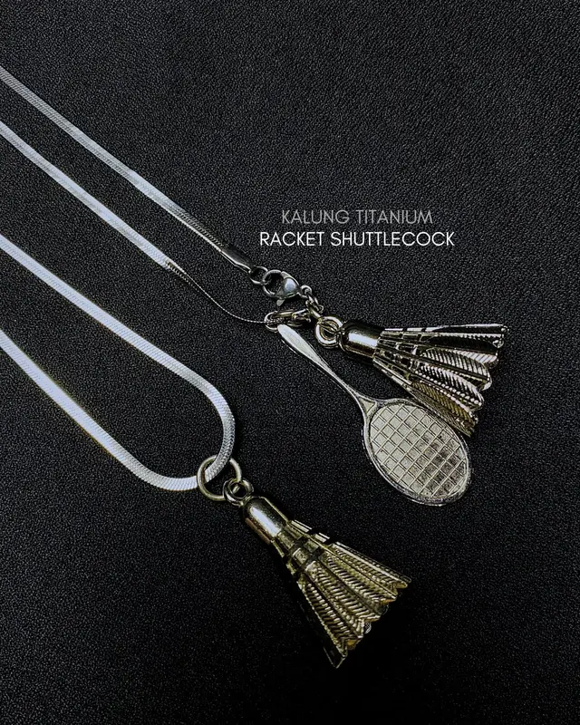 High quality kalung badminton silver original gantungan kunci raket shuttlecock supenir olahraga badminton terbaru 1