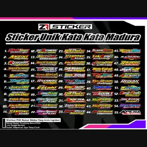 kumpulan Sticker kata kata madura harga per 1 pcs sticker