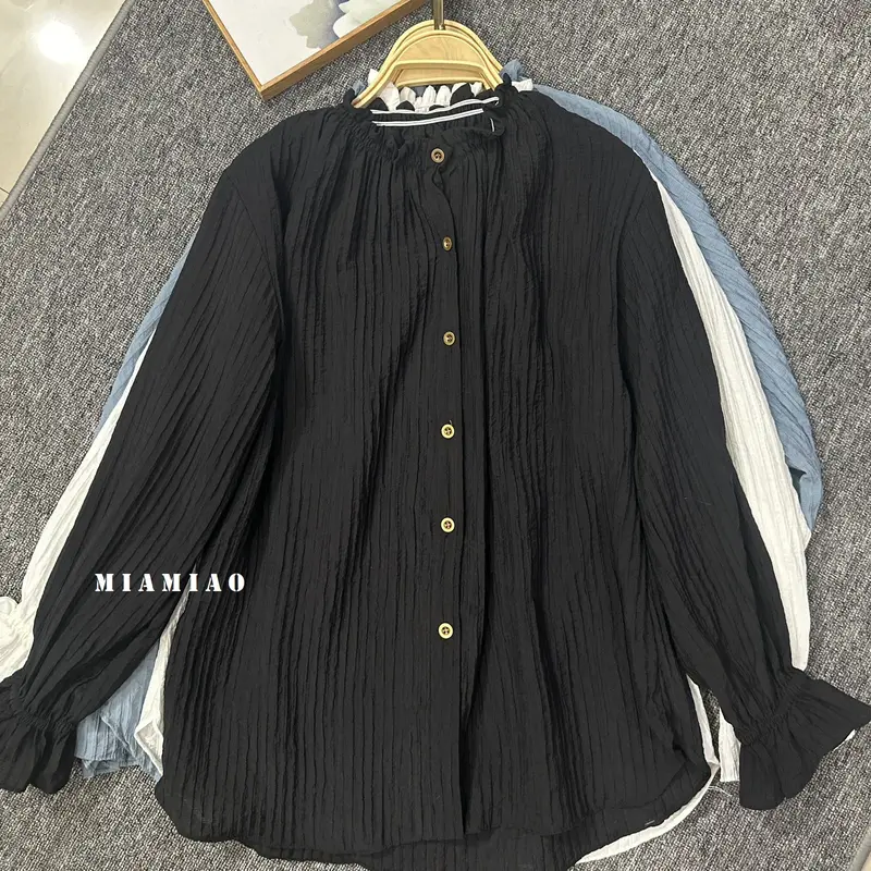 Naura Blouse Crinkle || Atasan wanita Ruffle neck  || Women shirt 2