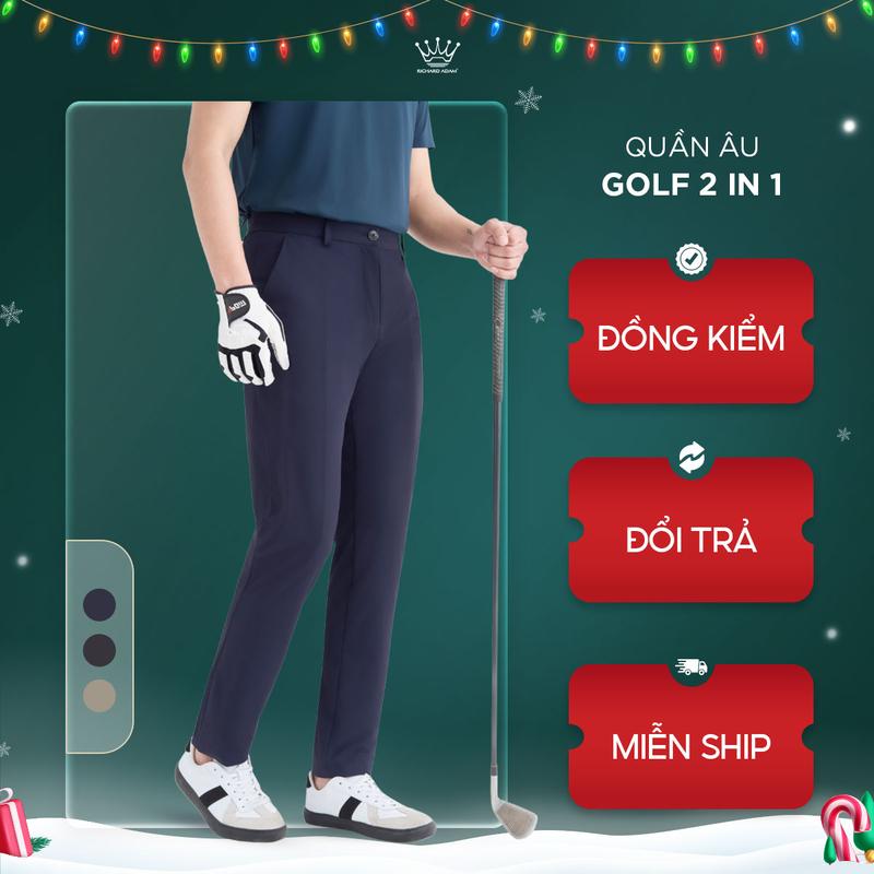  Quần Golf nam RICHARD ADAM chính hãng chất vải co giãn 4 chiều quần tây đẹp trơn trung niên ống đứng regular fit QG210624 