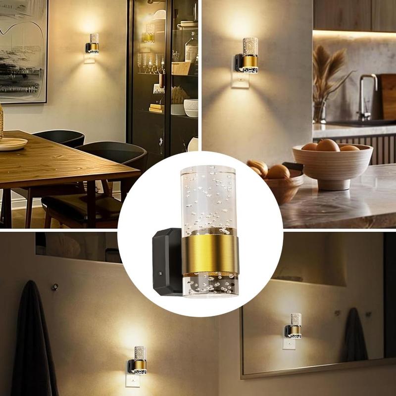 Đèn LED màu trắng ấm cắm điện 3000K với bộ chuyển đổi ánh sáng và điều khiển độ sáng linh hoạt, dùng cho trong nhà