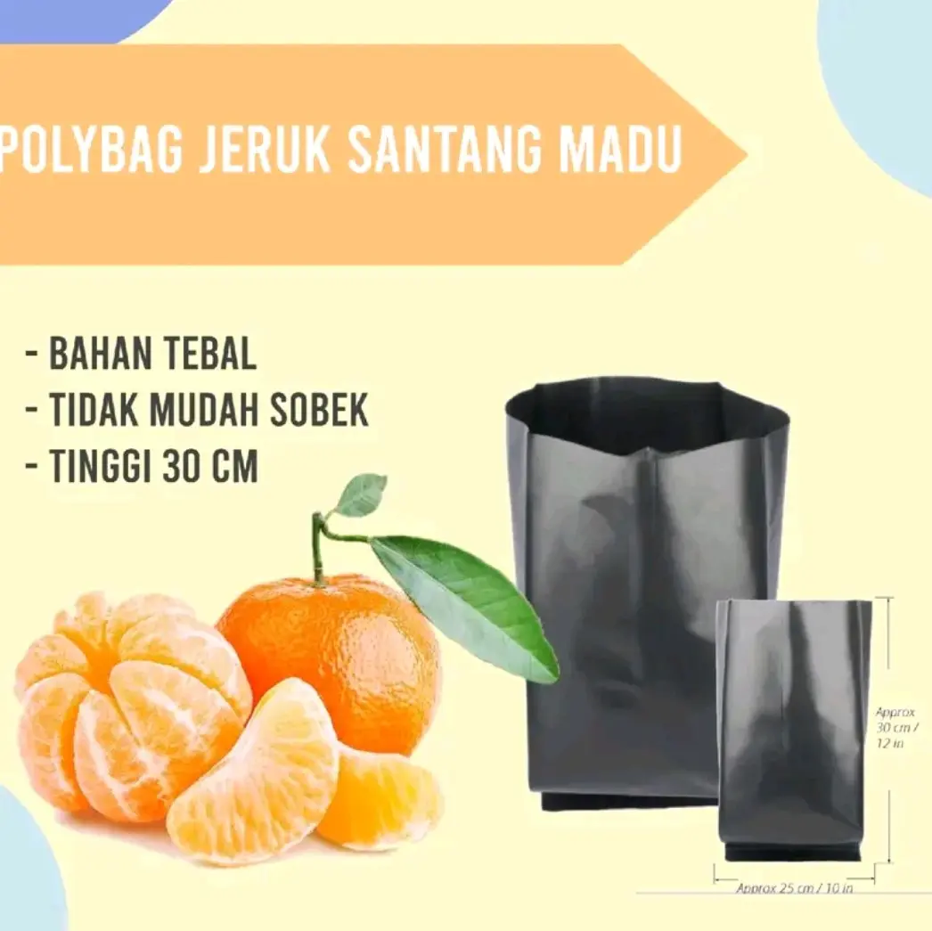 POLYBAG / POT PLASTIK HITAM JERUK SANTANG MADU