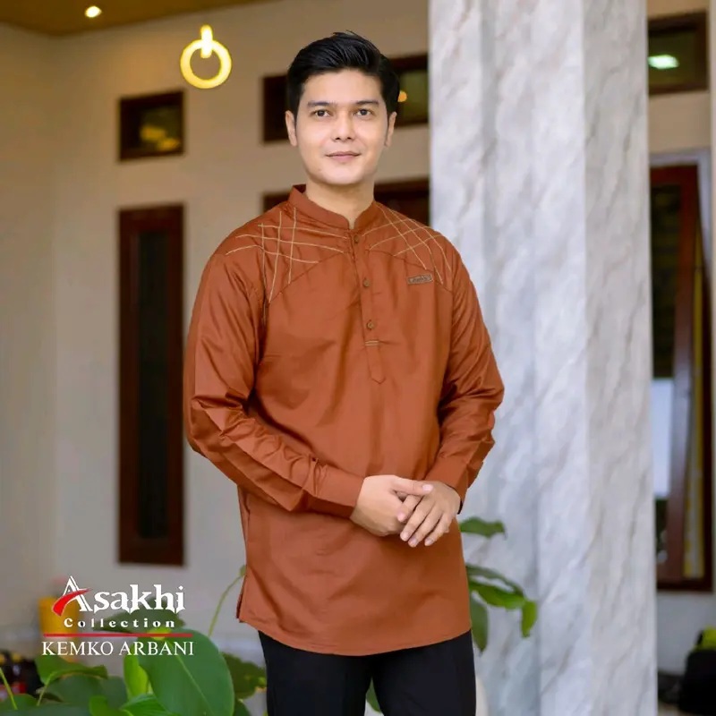 Baju koko Atasan Motif Arbani Lengan Panjang Original Asakhi Collection Pria Dewasa Kemko Kurta Katun Toyobo Coksu 4