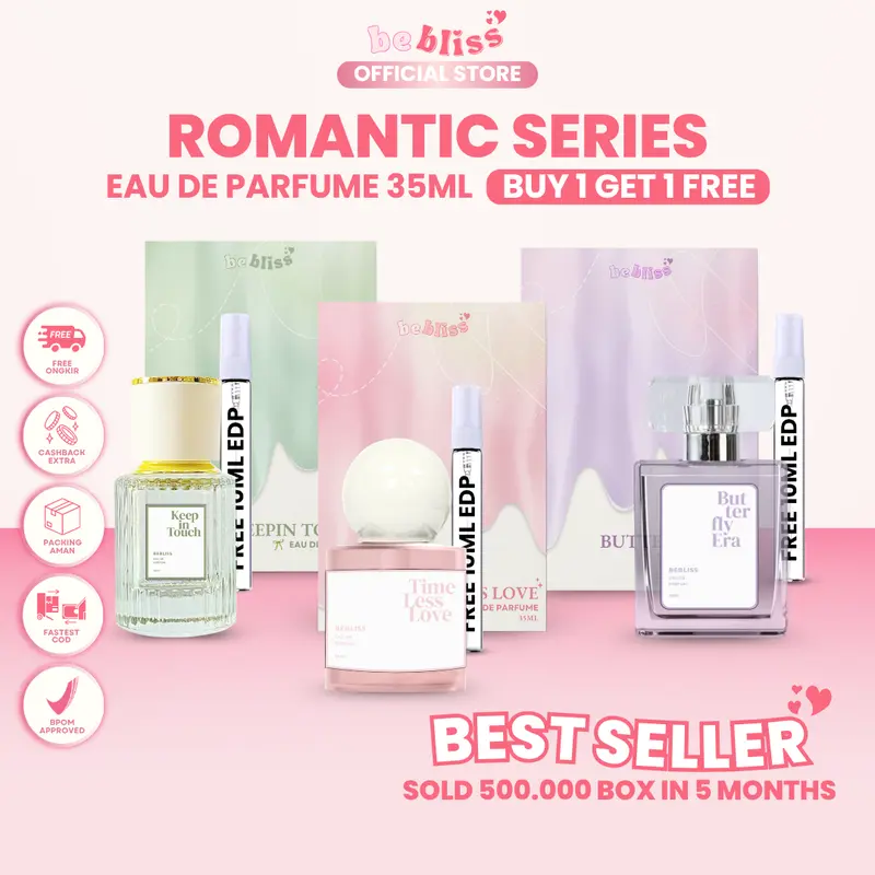 (ECER) BEBLISS EAU DE PARFUME ROMANTIC SERIES SATUAN PARFUM SHIMMER SPRAY BUY 1 GET 2 UNISEX Perfume PREMIUM WANGINYA TAHAN LAMA 0