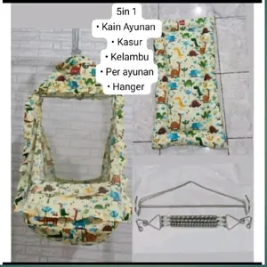 Ayunan Bayi Gantung 3in1 dan 5in1 Sett Karakter Memakai Kelambu Nyamuk Dapat di Bunakan Berat Bayi 12kg Kasur