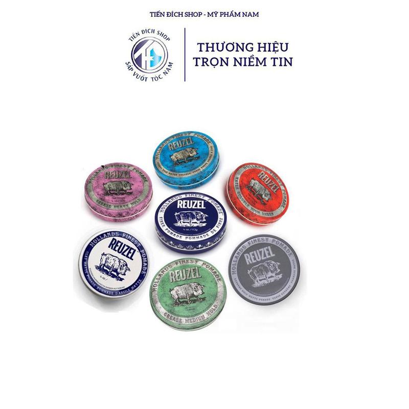 Sáp vuốt tóc Reuzel Pomade giúp giữ nếp và linh hoạt Blue - Pink - Red - Extreme Hold - Green - Matte Clay - Fiber bản 113gr