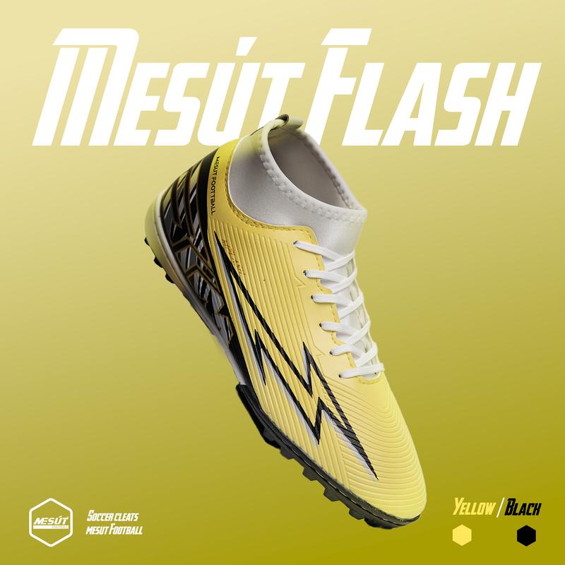 Tặng Tất & Túi Giày Giày Bóng Đá Mesut Flash Cổ Cao Bảo Hành 3 Tháng Đổi trả thoải mái Cao Su Sneaker Đá Banh