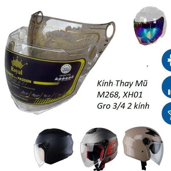 Kính Thay Thế Mũ Bảo Hiểm ROYAL M268 ,EGO E3 XH01. Gro 3 4 2 kính Helmet
