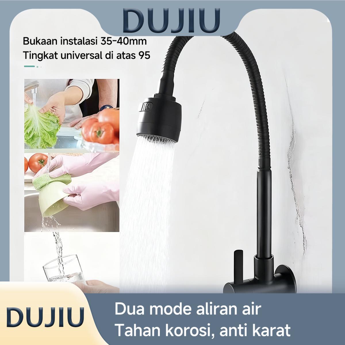 2026 Terbaru! Keran Air Dingin Hitam Putar 360° – Stainless Steel Anti Karat, Aliran Bisa Diatur, Anti Percik, Cocok untuk Balkon & Dapur | Ready Stock | Kirim Cepat