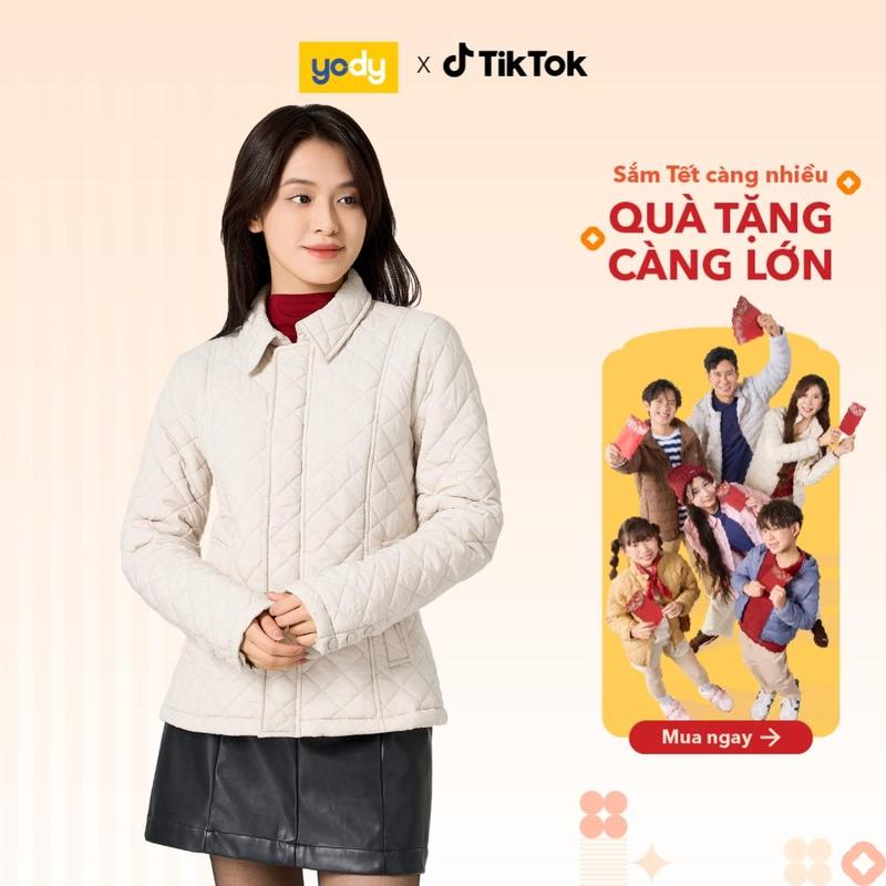 YODY Áo Phao Nữ Trần Trám Nẹp Giấu Khóa PHN7008