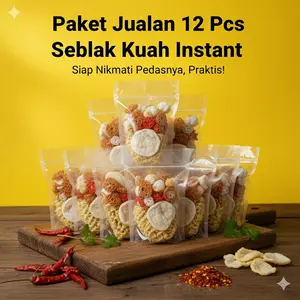 Paket Jualan Seblak Kuah Instant 1 Bal 12 pcs Pedas Praktis Ideal untuk Usaha Reseller Makanan Viral dan Enak seblak kuah hits 12 pouch Auto cuan