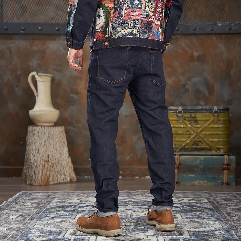Mã 6686, Quần Jean Nam, Xanh Trơn, Form Slim, Denim Co Giãn 3