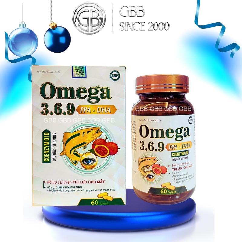 Viên uống omega 369 hỗ trợ cải thiện thị lực cho mắt giảm cholesterol giảm mỡ máu 1 Lọ 60 viên