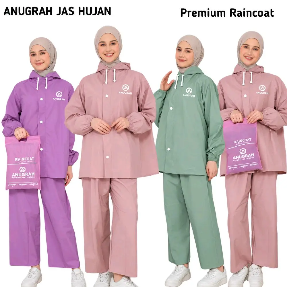 JAS HUJAN PRIA WANITA SETELAN BAJU CELANA ANTI REMBES PVC 0,25 BY ANUGRAH