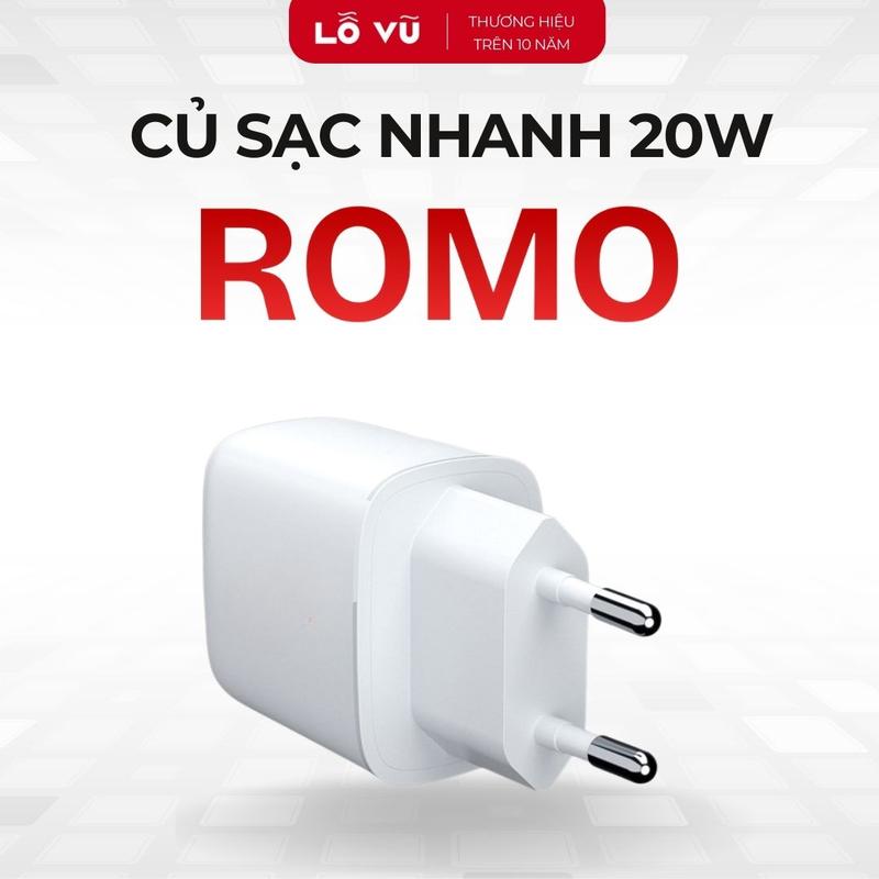   Mua 1 tặng 2 sẵn  LoVu Củ sạc nhanh 20w 2 cổng ROMO Nhỏ gọn Tiện lợi - Phụ kiện điện thoại Lỗ Vũ 1 vuabanlo levu01 