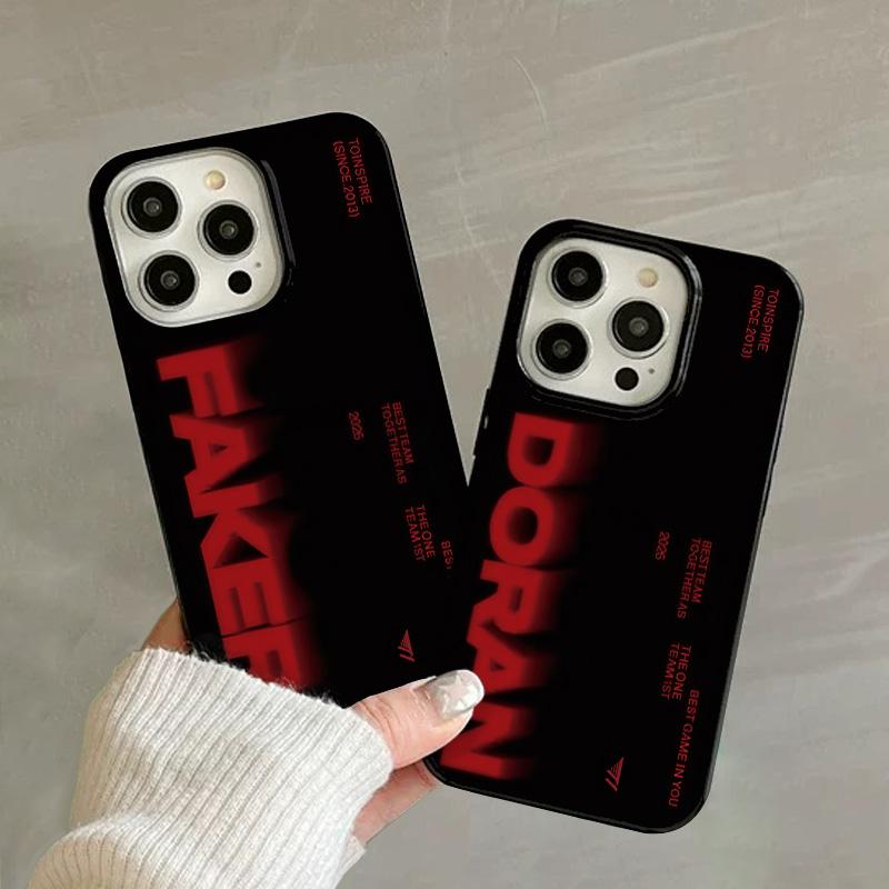 FAKER T1 Ốp lưng iPhone 17 16 Pro Max 15 14 XR 13 11 12 Pro Max 8 7 Plus X Xs Max Se 2020 13 12 11 Ốp lưng mềm TPU bóng chống sốc cho điện thoại, bảo vệ camera local001