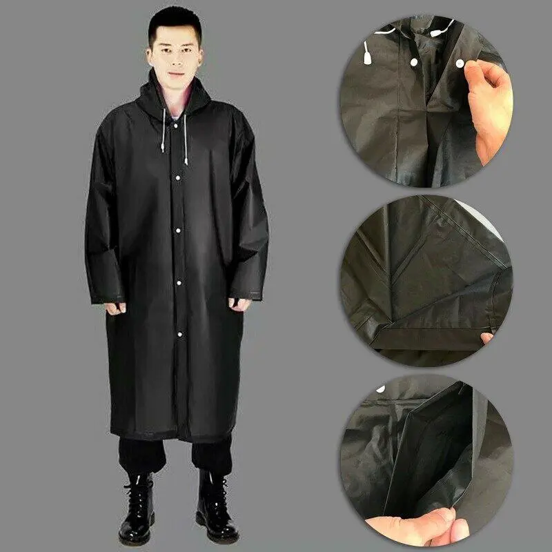 Áo Khoác Chống Thấm Nước, Hàng Có Sẵn, Dành Cho Phụ Nữ Và Nam Giới, Áo Mưa PVC Dày, Áo Mưa, Áo Mưa Poncho Có Mũ Trùm Đầu, Thích Hợp Để Mặc Đi Mưa, [Thanh Toán Khi Nhận Hàng] Đồng 1