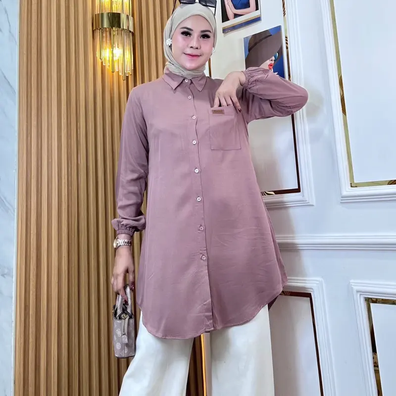 RALYN - TUNIK RAYON TWILL ATASAN POLOS STANDART DAN JUMBO LD 120 #2.08 Formal Kain raya 5