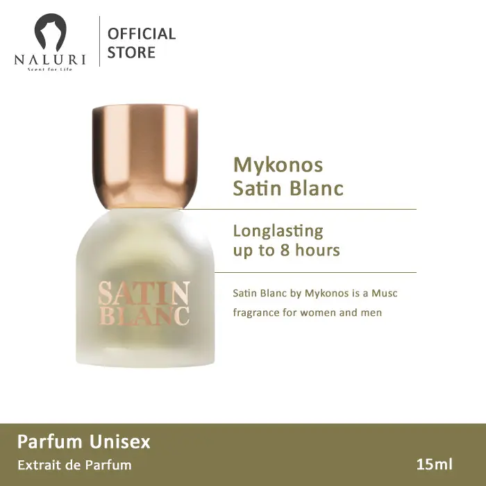 Parfum Original Mykonos Satin Blanc For Unisex Extrait de Parfum 15 ml Black Perfume Alis Eyeliner
