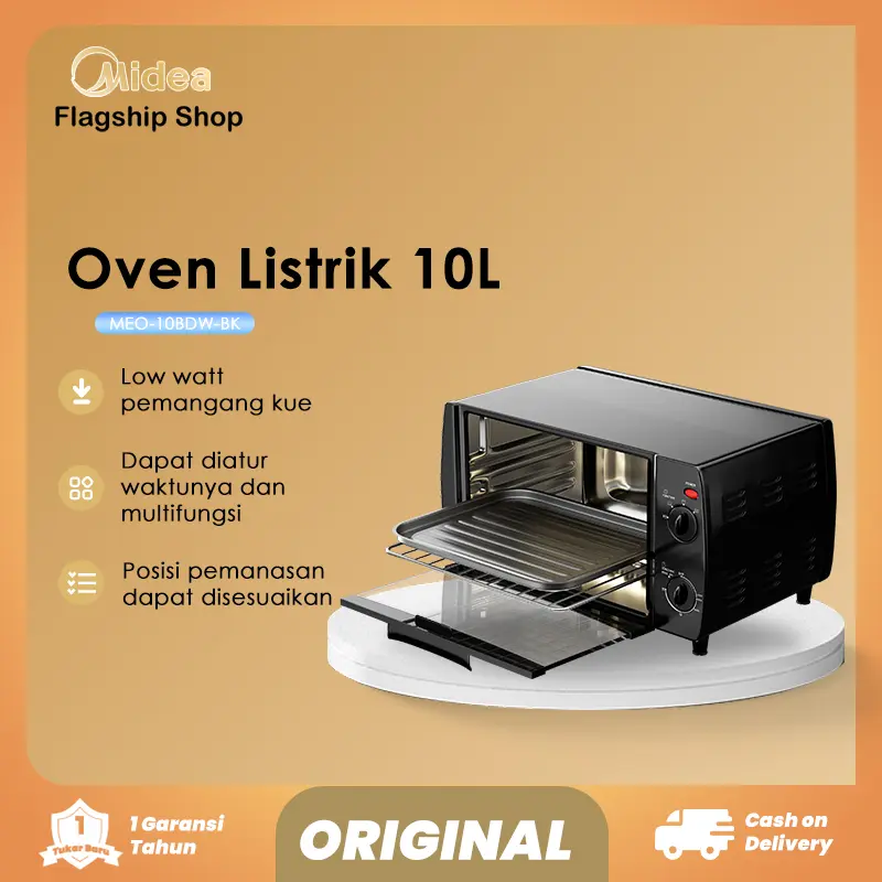 Oven Midea Listrik Tombol 10 L - MEO-10BDW/Air Fryer Midea Kapasitas 3L-MF-TN30A(B)