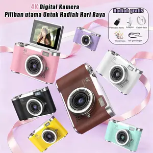 【Kado Hari Raya Kekinian】LK0007 Kamera Digital 8X 68MP/64MP Layar 2.4 Inci 4K Vlog Zoom 180° 10 Filter Cocok untuk Pemula Hadiah Kamera Digital Siswa Camera Foto dengan Tali Selfie dan Baterai 1000mAh Hadiah Lebaran V380 Smart【Gift stickers】