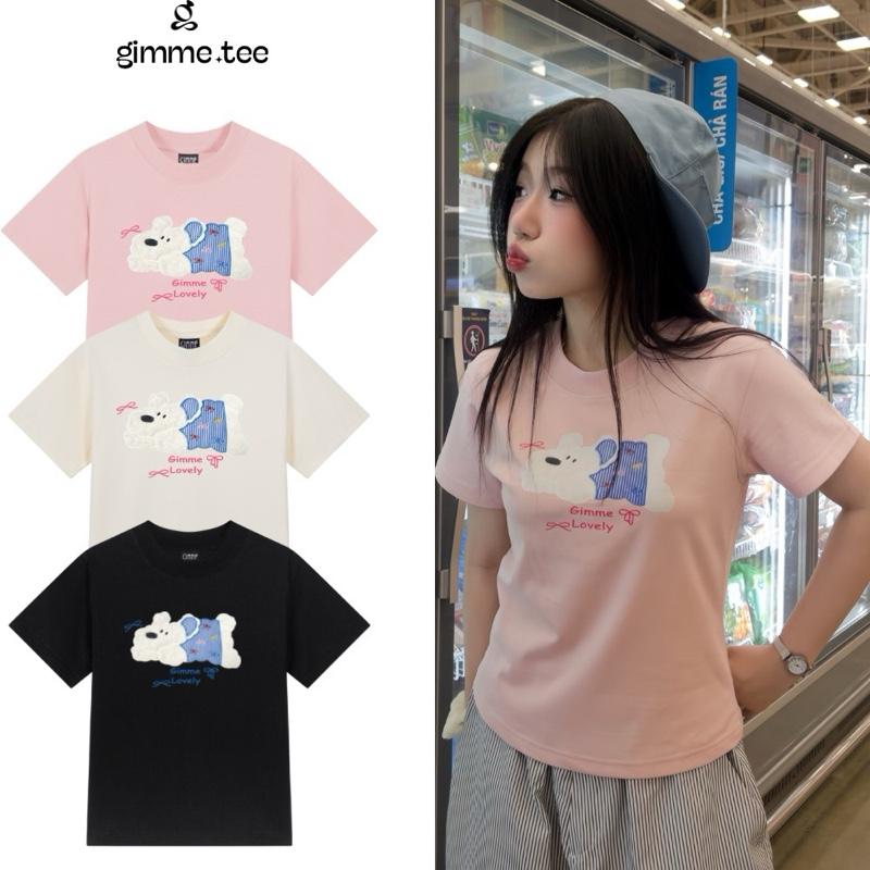 Hàng Mới Áo BabyTee Gimme Hiệu Ứng Thêu CÚN - Premium Cotton 250gsm Cotton 2 Chiều