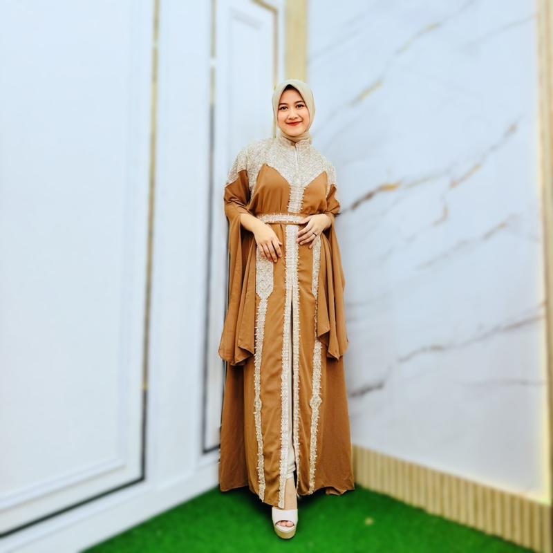 Product Introduction of Kaftan Meera Abaya Viral Terlaris Set Inner Gamis Dress Wanita  Muslim Lebaran 4