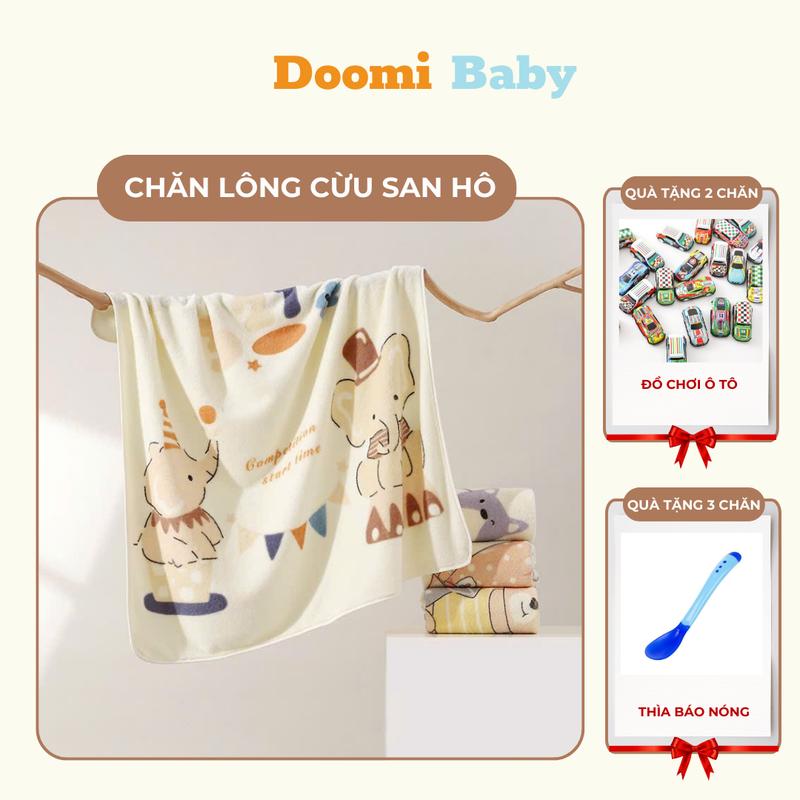   Deal Mở Bán  Chăn Lông Cừu San Hô Cho Bé Kích Thước 80x80cm Doomi Baby - HT818 