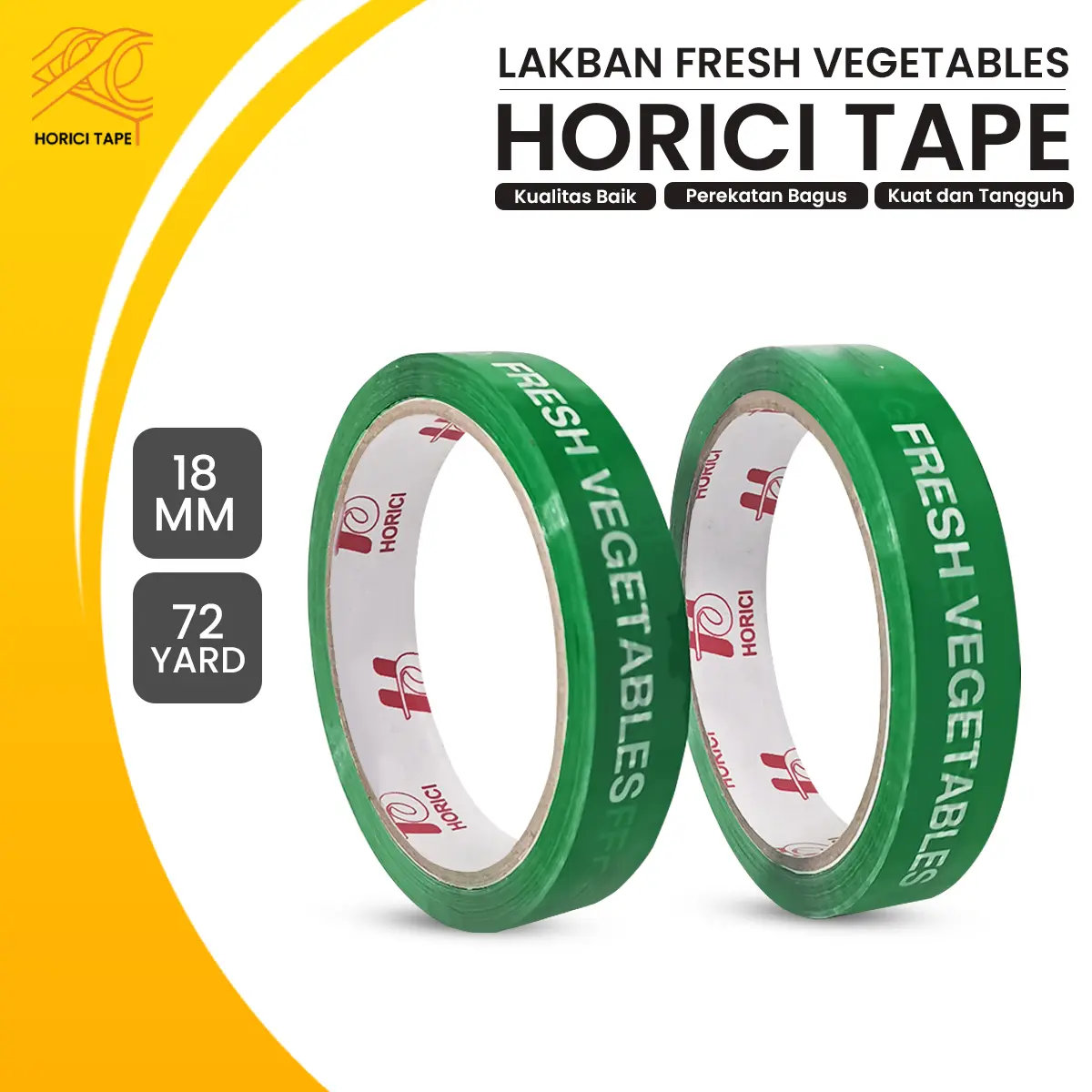MEREK HORICI ASLI 18mm x 72Y MERK HORICI FRESH VEGETABLE SAYUR DAN BUAH 72Y HIDROPONIK SELOTIP