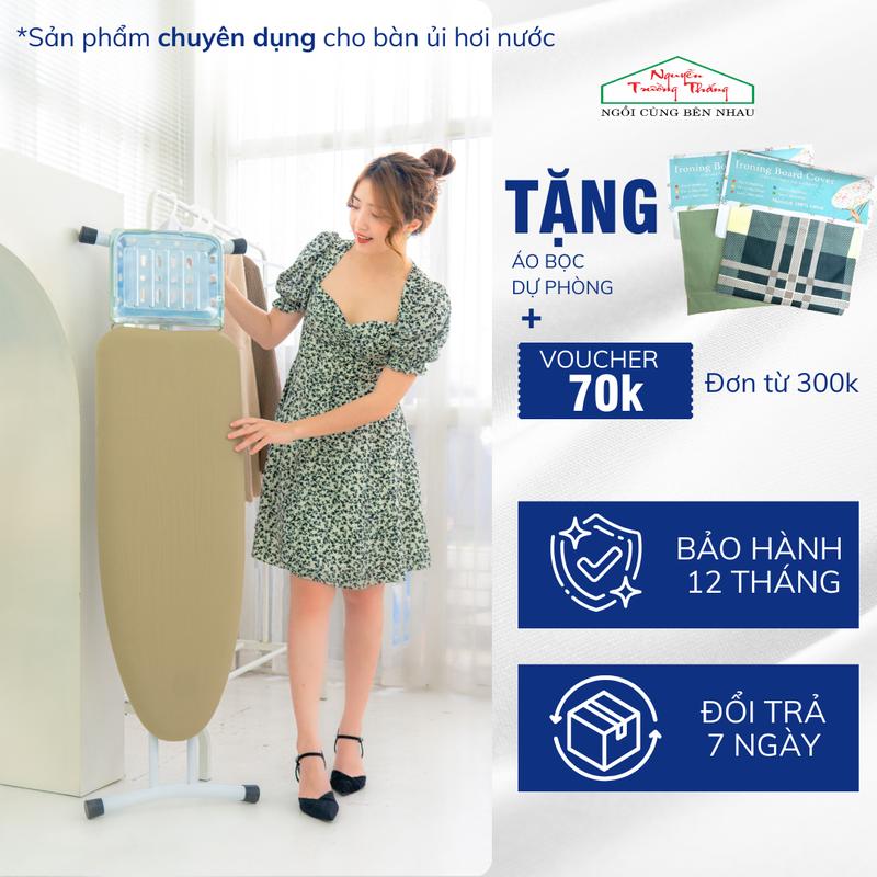 [Hanna] Bàn để ủi, Cầu là quần áo mặt nhựa chuyên dụng cho hơi nước 34x97cm, Bàn để ủi Nguyễn Trường Thắng, Gấp gọn tiện lợi, Độ bền trên 10 năm, Bảo hành 12 tháng