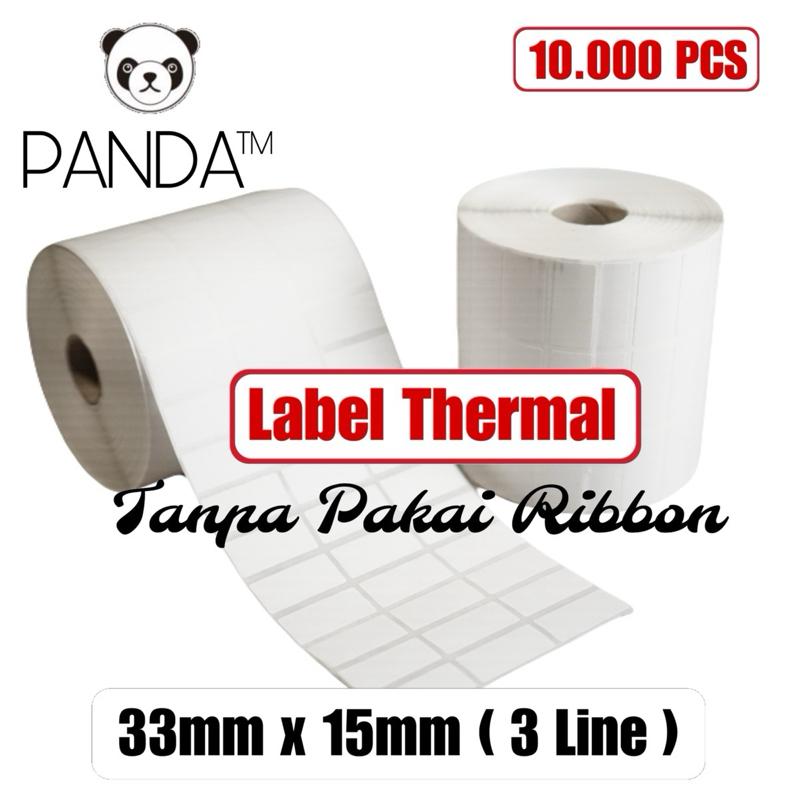 Label Direct Thermal 33x15 3 Line isi 10.000 Core 1 inch (Tanpa Pakai Ribbon)