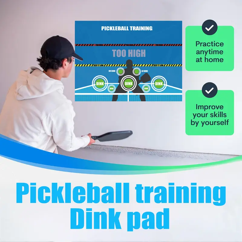Đệm Dink, để Cải thiện trò chơi Pickleball của bạn, Đệm hỗ trợ tập thể dục bậc thầy Dink, Thích hợp cho phòng trong nhà và sân, Thiết bị tập thể dục bậc thầy Dink Rebounder Aids Pad 3