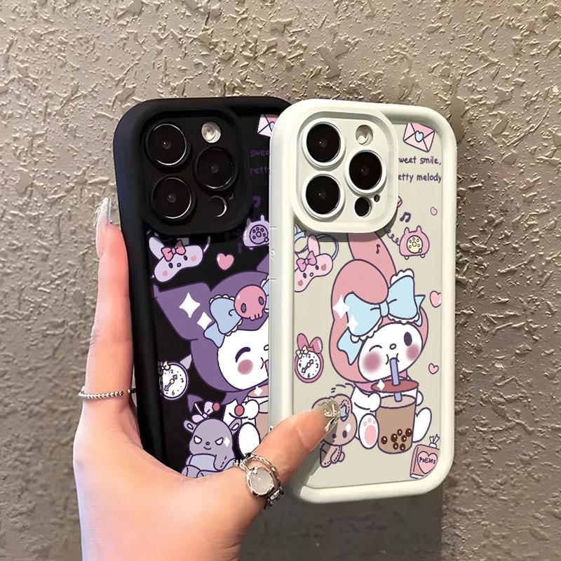 Casing Hp Untuk Samsung Galaxy A03 Case HP pola Minum teh susu kuromi melody Cesing Casing sederhana Kesing Silikon lunak Kasing baru Softcase 5
