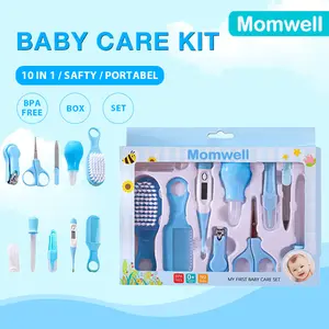 Momwell Baby Care Kit 10in1 Manicure Set Nature Series (Potong Kuku Bayi) Baby nail trimmer Baby care Biru Gunting Sikat Sisir Pink Biru