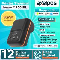 Gambar Printer Thermal Mini Dual Mode Usb Bluetooth 58mm - Cetak Struk & Label Stiker Iware MP581RL dari Axelpos Kota Administrasi Jakarta Pusat 1 Tokopedia