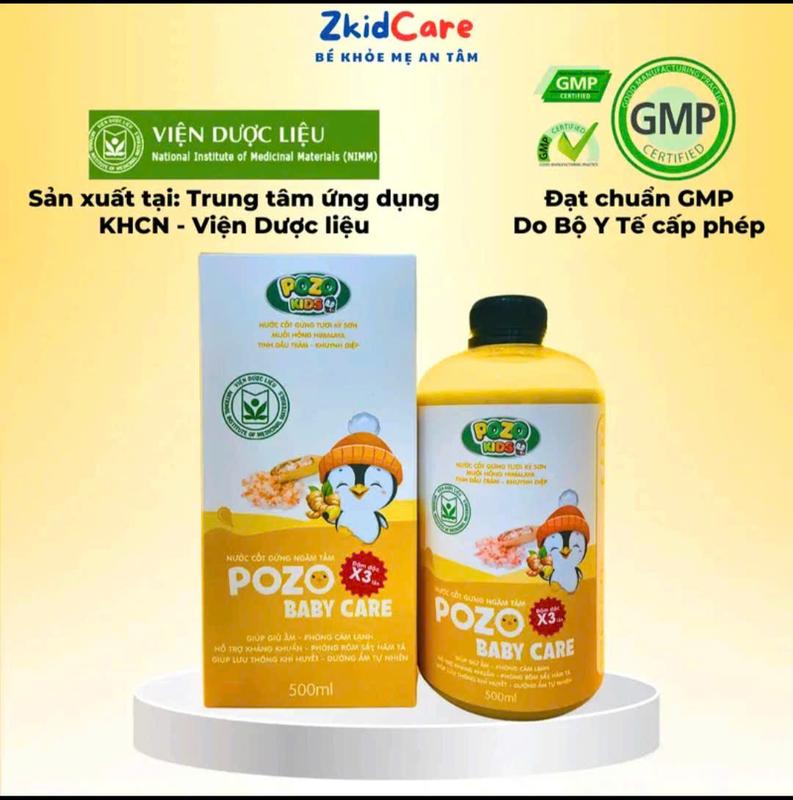 Cốt Gừng Tắm Bé Thế Hệ Mới Pozokids Đậm Đặc X3 - Không Có Bã- Cốt Gừng Tràm Khuynh Diệp POZOKIDS- 500 ml- Pha Tắm, Ngâm Chân, Giữ Ấm - Hỗ Trợ Giữ Ấm, Phòng Cảm Lạnh - Hỗ Trợ Kháng Khuẩn, Phòng Rôm Sảy, Hăm Tã Cho Bé. 4