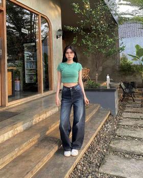 Product Review of (UNISEX) Celana Kulot Jeans Retro Baggy Jeans Loose Panjang from M**o 0