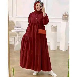 Gamis Kirania Bahan Rayon Tebal Adem dengan Kancing Depan 4 Titik Aktif Busui Friendly Panjang 135cm untuk BB 40-60kg
