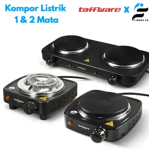 Taffware Kompor Listrik 1 & 2 Tungku Mini Portable Coil Hot Plate 500W & 2000W Tanpa Api