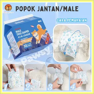 Pawsy Mart-10pcs Popok Diapers Anjing Kucing / Popok Anjing Hewan Peliharaan Anti Bocor / Pet Diapers Popok Anjing / Popok Anjing