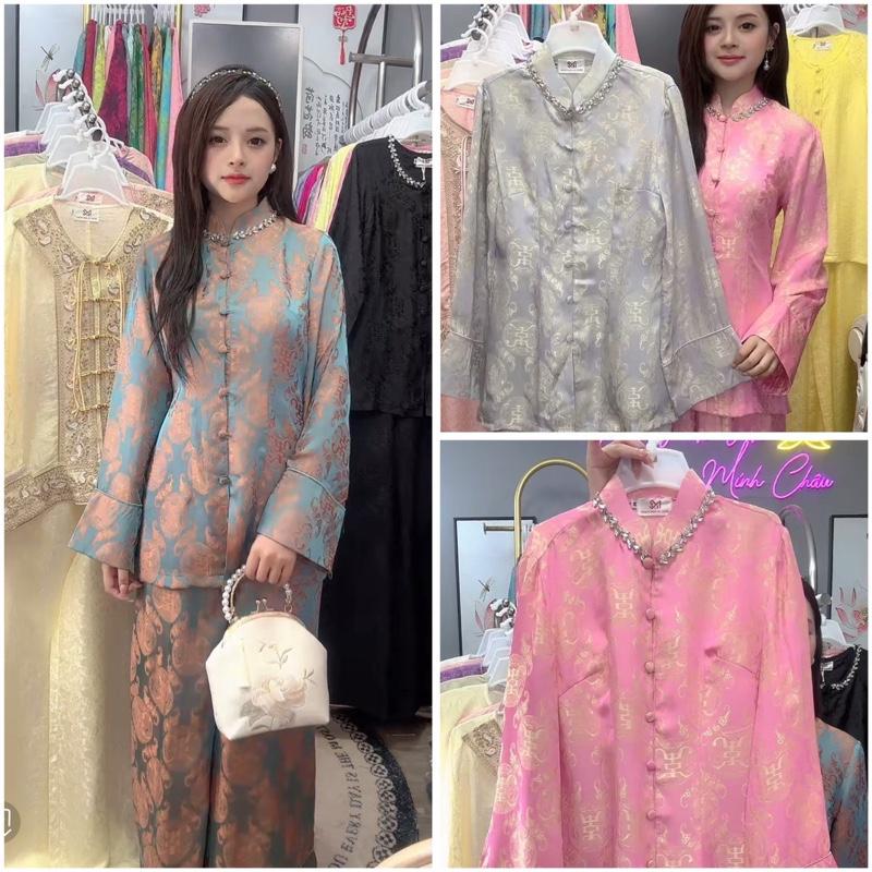  Hồng Ân-Pháp Phục Việt Ngọc Minh Châu Bộ quần áo pháp phục tơ tằm cao cấp 