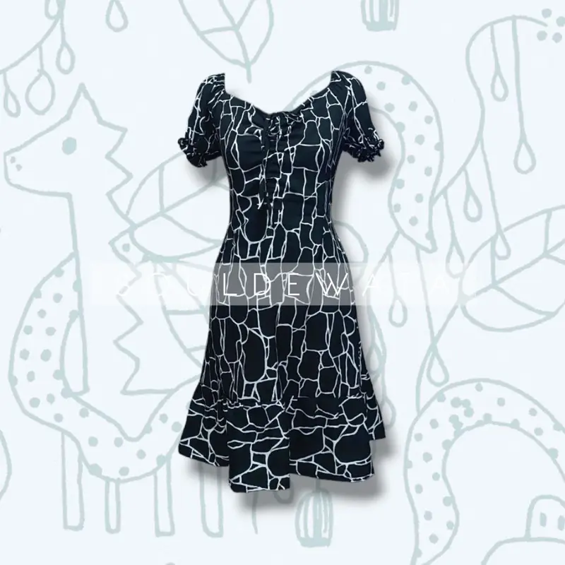 Midi Dress Amora Motif Rayon Premium | Dress Wanita Rayon Premium 0