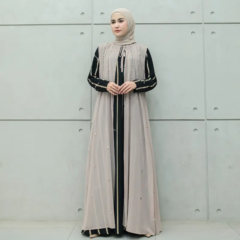 Aisyalina Id VOL 4 Sarimbit Collection Syella Set Series Pashmina Segiempat Bahan Bonita Motif Printing Mix Ceruti Polos Dress Gamis Wanita Outer Style 1