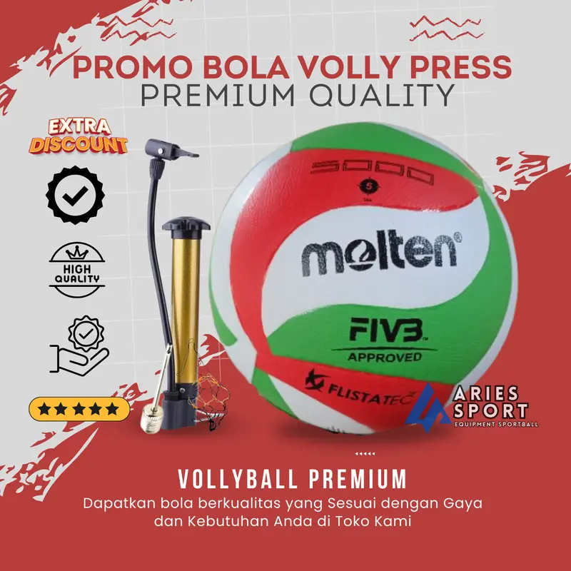 Bola Voli Volley Mikasa supergold jahit mesin Berkualitas Gratis Pompa+pentil dan jaring 2