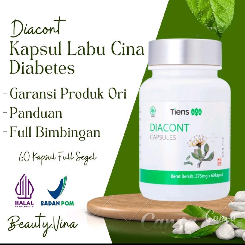 Diacont Kapsul Labu Cina  Original untuk Diabetes Original Herbal Alami 0