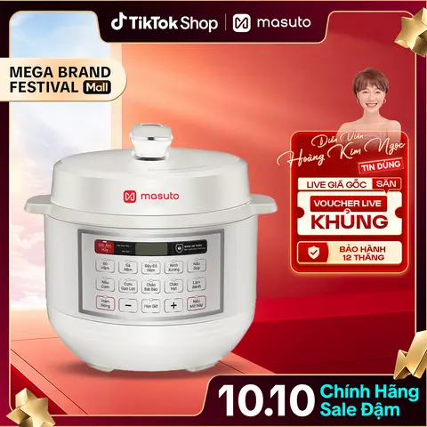 Nồi cơm điện áp suất 5L Masuto- Bestseller -LD- 10 chức năng nấu- chế độ nấu mở nắp riêng biệt Nấu Cơm Cooker Chuyên Nấu Ăn Nấu Cơm