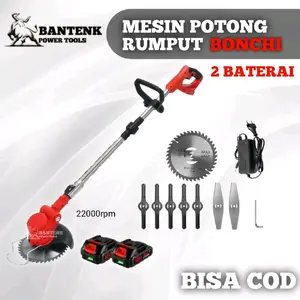 MESIN POTONG RUMPUT BONCHI 24V 2 BATERAI LENGKAP MESIN PANGKAS RUMPUT