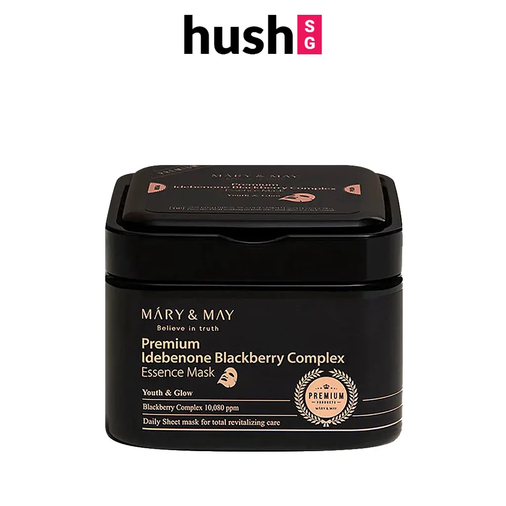 MARY & MAY Premium Idebenone Blackberry Complex Essence Mask - 20 sheets